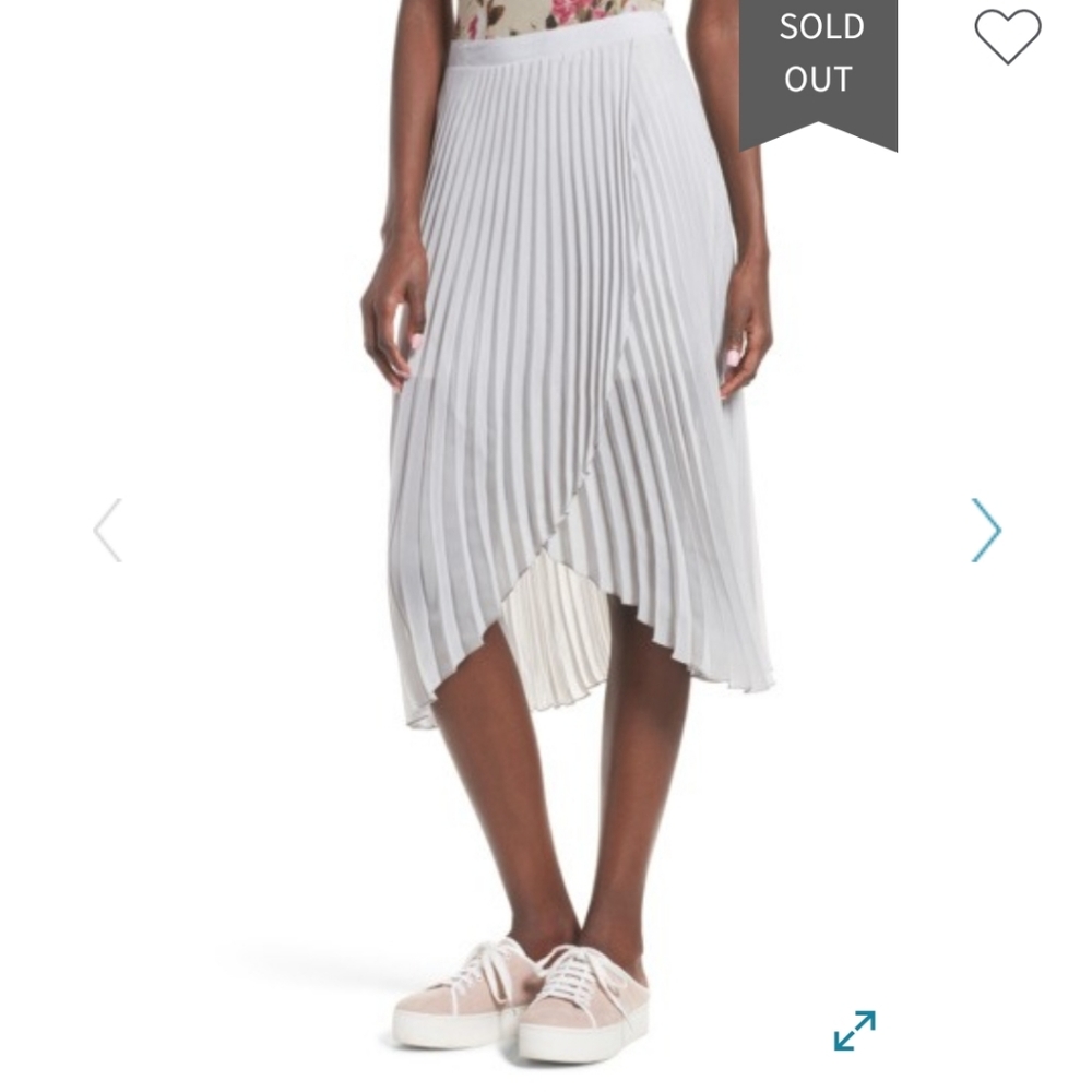 Leith asymmetrical pleated skirt